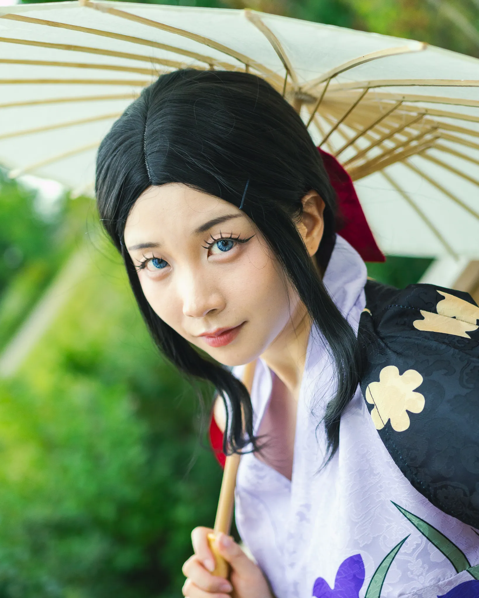 A cosplayer featuring Nico Robin from the Hit Series Manga and Anime One Piece.
